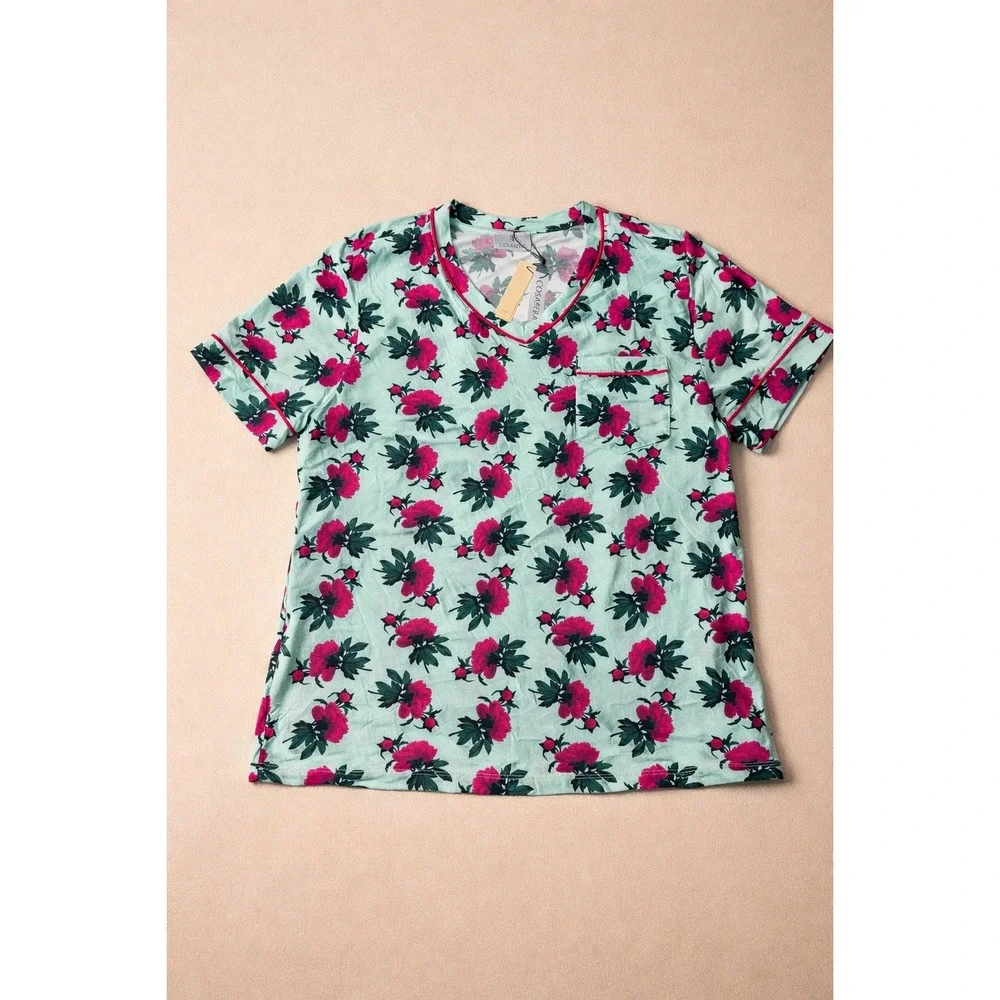 Cosabella Men's Pima Cotton Modal‎ Printed Pajama Set V-Neck Short Sleeve,Shorts